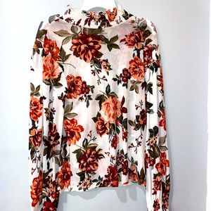 Mock Neck Floral Blouse 🌹